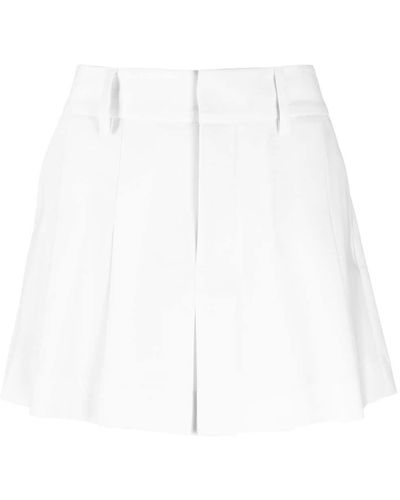 P.A.R.O.S.H. Plisse' Mid-Rise Mini Skirt - White
