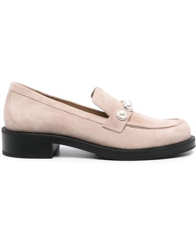 Stuart Weitzman Portia Leather Loafers - Pink