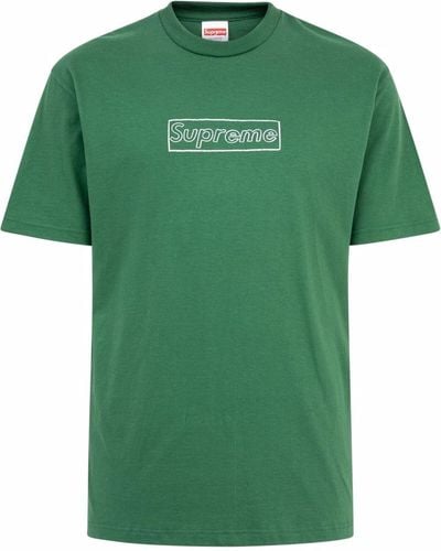 Supreme X Kaws Chalk Logo Crew Neck T-shirt - Green