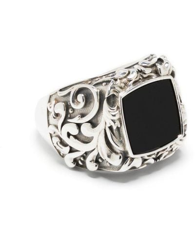 Emanuele Bicocchi Ring im Arabesque-Design mit Stein - Mettallic