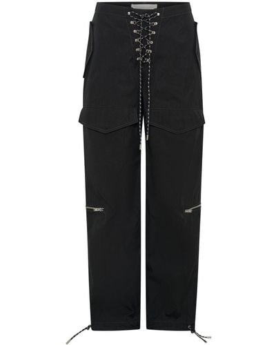 Dion Lee Lace-up Twill Cargo Trousers - Black