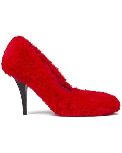 Stella McCartney Ryder 95mm Faux-fur Court Shoes - Red