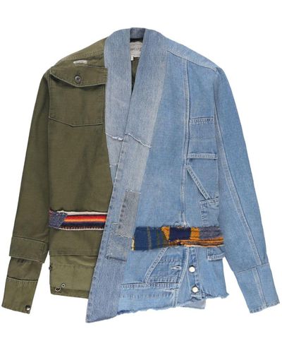 Greg Lauren Asymmetric-design Jacket - Blue