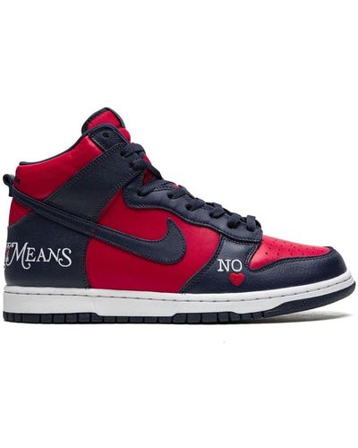 Nike X Supreme Sb Dunk High "by Any Means Navy/red" Sneakers