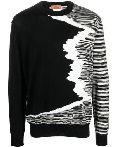 Missoni Patterned Intarsia-knit Wool Sweater - Black