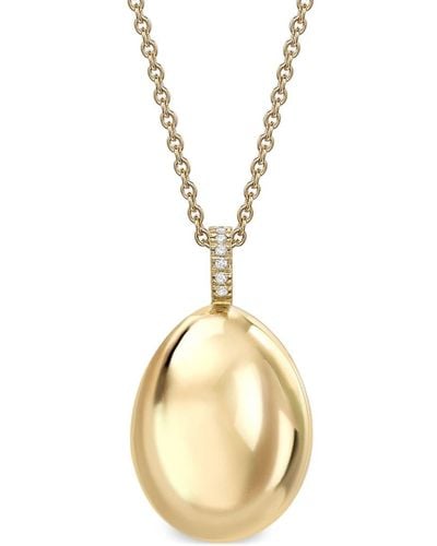 Faberge 18kt Yellow Gold Essence Egg Pendant Necklace - Metallic