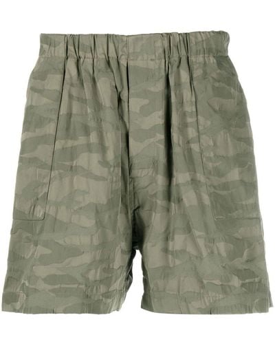 Mackintosh Camouflage-print Wide-leg Shorts - Green