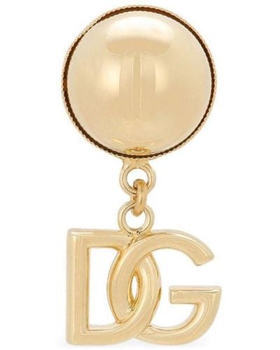 Dolce & Gabbana Oorclips Met Logo Hanger - Metallic