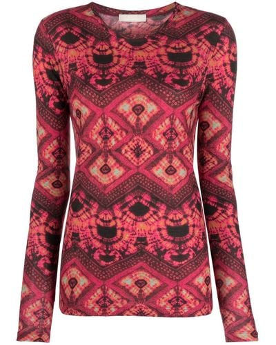 Ulla Johnson T-shirt Met Abstracte Print - Rood