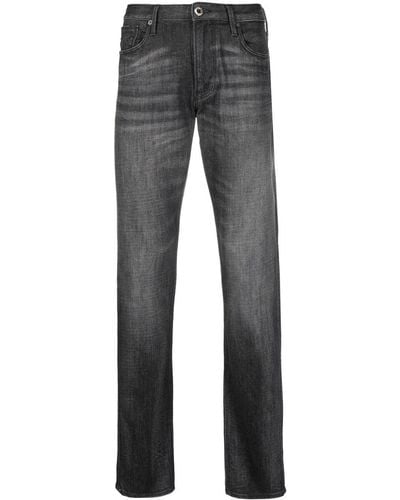 Emporio Armani Mid-rise Straight-leg Jeans - Gray