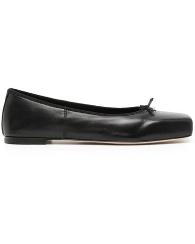 Alexander Wang Square-toe Leather Ballerina Shoes - Black