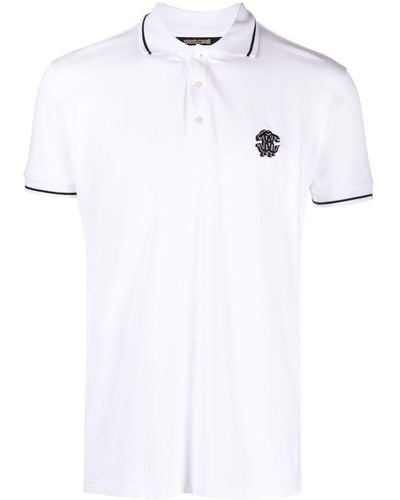 Roberto Cavalli Embroidered-logo Polo Shirt - White