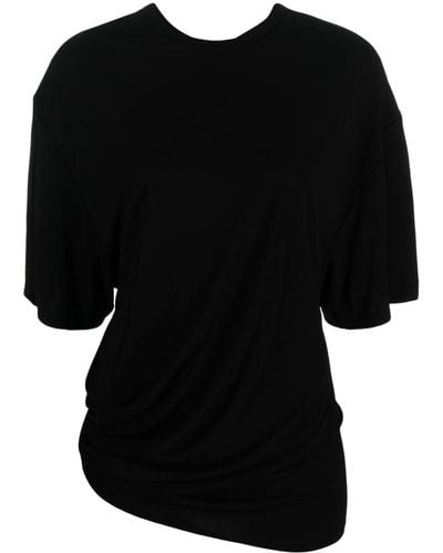 Christopher Esber T-Shirt mit drapiertem Detail - Schwarz