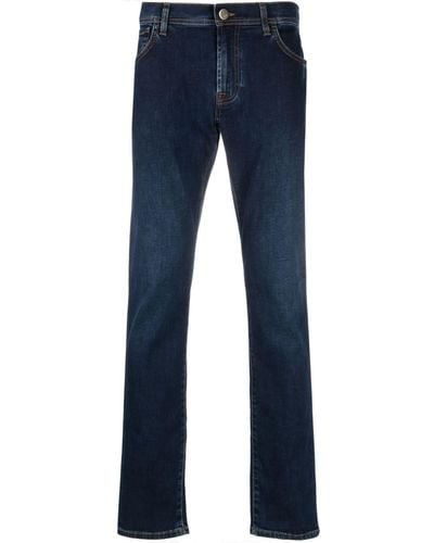 Corneliani Low-rise Straight-leg Jeans - Blue