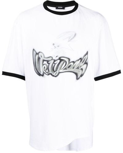 we11done T-shirt en coton à logo imprimé - Blanc