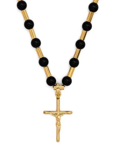 Dolce & Gabbana DNA Halskette mit Kreuzanhänger - Mettallic