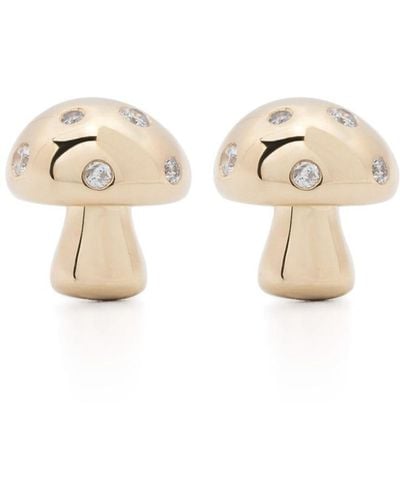 Adina Reyter Enchanted Mushroom Diamond Stud Earrings - Natural