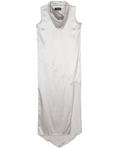 BARBARA BOLOGNA Robe fendue en satin à coupe longue - Blanc