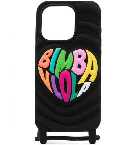 Bimba Y Lola Logo-embossed Iphone 15 Pro Case - Black