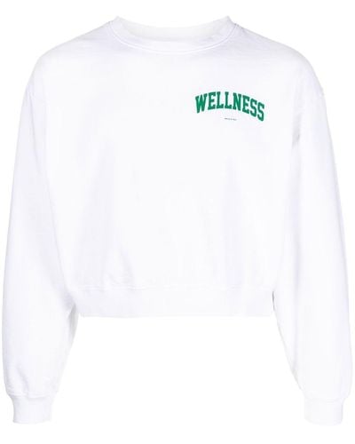 Sporty & Rich Wellness Ivy Cropped Sweatshirt - White