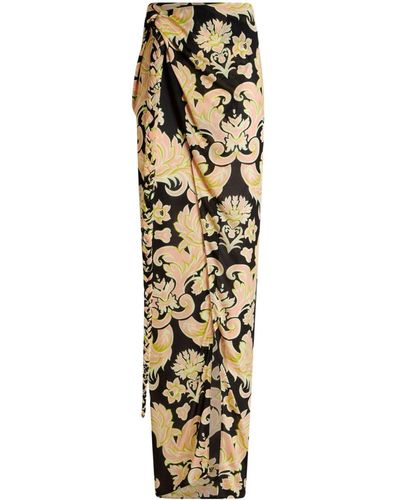 Etro Floral Sarong Skirt - Metallic