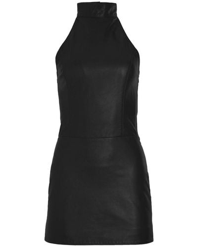 retroféte Roxy Leather Minidress - Black