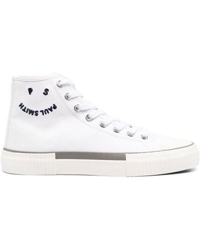 PS by Paul Smith Logo-embroidered High-top Sneakers - White