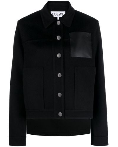 Loewe Anagram-debossed Shirt Jacket - Black