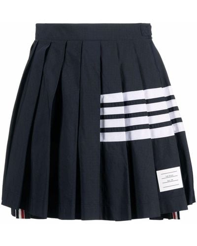 Thom Browne 4-bar Stripe Pleated Skirt - Blue