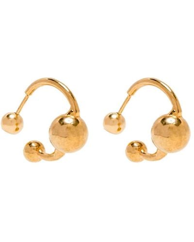 Jean Paul Gaultier Beaded Half-hoop Earrings - Metallic