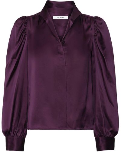 FRAME Gillian Silk Blouse - Purple