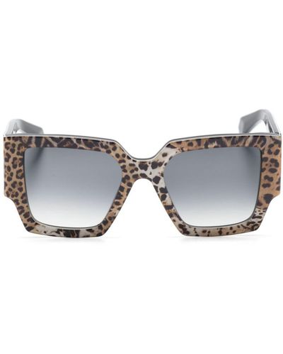 Roberto Cavalli Graphic-print Square-frame Sunglasses - Multicolour