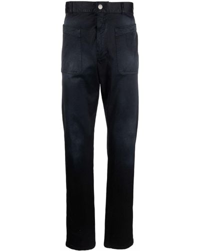 DIESEL Pantalones slim con logo bordado - Azul