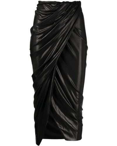 Rick Owens Lilies High-waisted Draped Skirt - Black