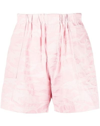 Mackintosh Captain Camouflage Print Shorts - Pink