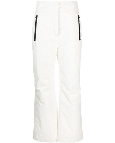 Fendi Ff Logo-print Straight-leg Ski Trousers - White