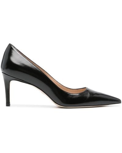 Stuart Weitzman 70mm Pointed-toe Leather Court Shoes - Black