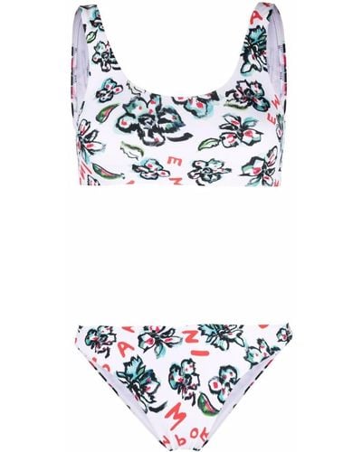 Emporio Armani Bikini con motivo floral - Blanco