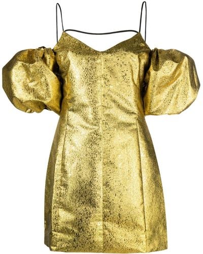 Stine Goya Robe courte Brera à manches bouffantes - Jaune
