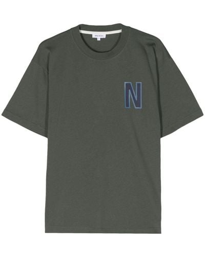 Norse Projects Simon T-Shirt mit Logo-Print - Grün