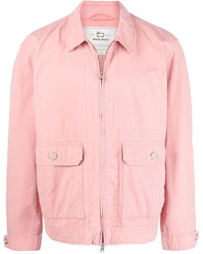 Woolrich Zip-up Bomber Jacket - Pink