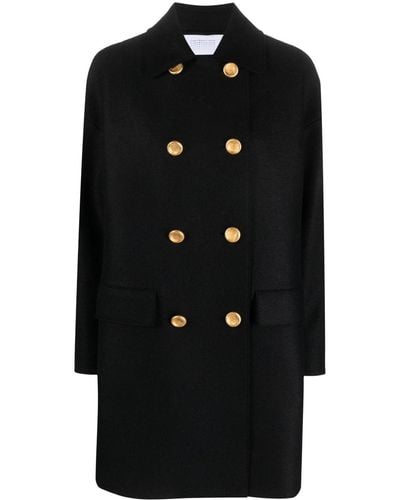 Harris Wharf London Manteau Mac en laine vierge à boutonnière croisée - Noir