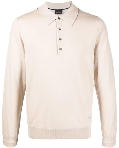 PS by Paul Smith Fine-knit Polo Shirt - Natural