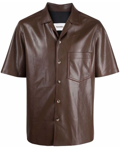 Nanushka Coated Short-sleeve Shirt - Brown