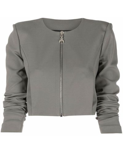 Patrizia Pepe Cropped Zip-up Jacket - Gray