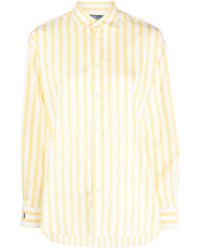 Polo Ralph Lauren Logo-embroidered Striped Shirt - Natural