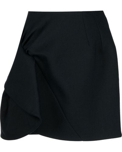 Dice Kayek Asymmetric Draped Miniskirt - Black