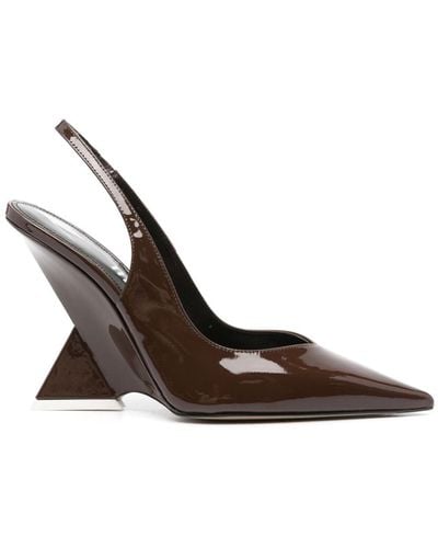 The Attico Cheope 105mm Leather Pumps - Brown