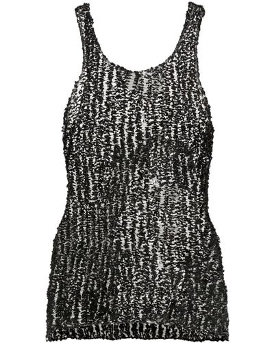 Maison Margiela Sheer Open Tank Top - Black