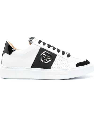 Philipp Plein Sneakers con placca logo - Bianco